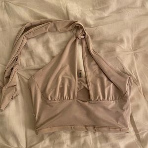 Medium satin crop top.